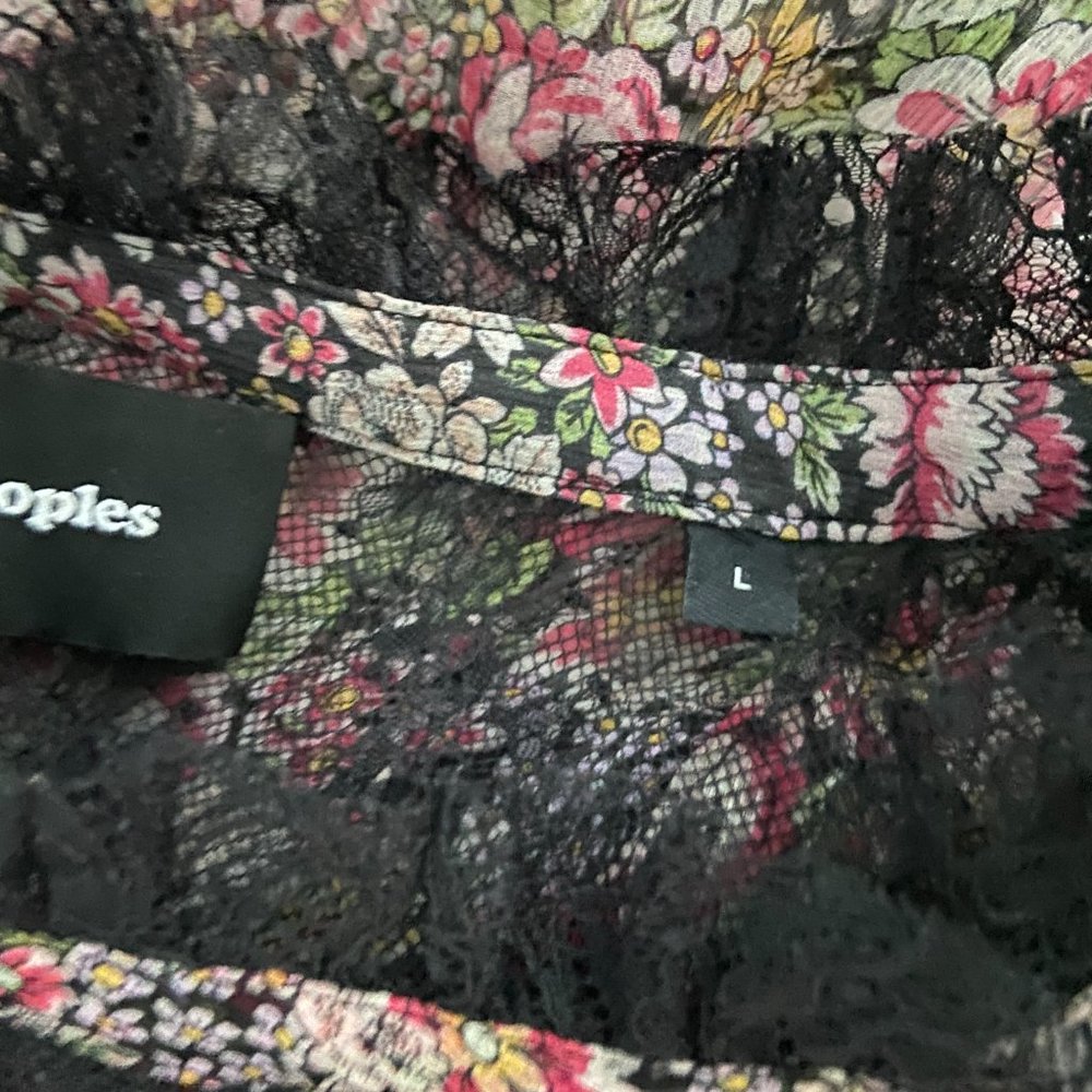 KOOPLES Sheer Floral Blouse Silk Chiffon Lace Trim WOW gorgeous - Picture 6 of 14